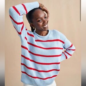 La Ligne Marina Sweater in size XXS in periwinkle / poppy.